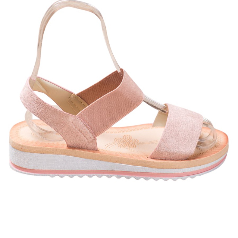 Mannika Sandale din piele de căprioară pe platformă roz