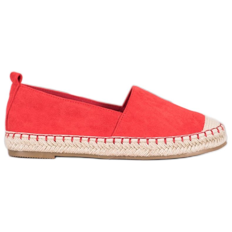 Anesia Paris Espadrile confortabile din piele de căprioară roșu
