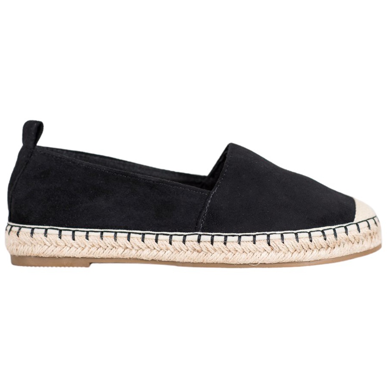 Anesia Paris Espadrile confortabile din piele de căprioară negru