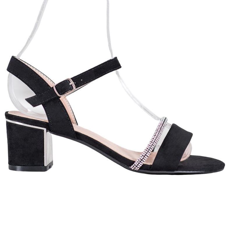 Anesia Paris Sandale Pe O Bară Cu Zirconiu Cubic negru