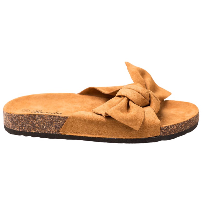 Renda Papuci confortabili cu arc maro