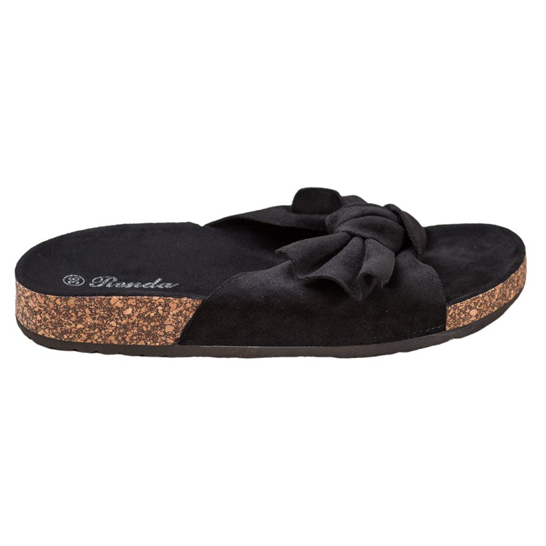 Renda Papuci confortabili cu arc negru Renda Papuci confortabili cu arc negru