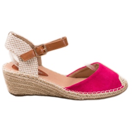 Renda Espadrile cu toc descoperit roz
