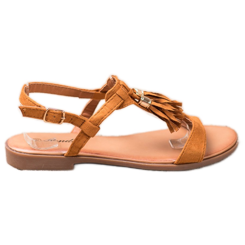 Renda Sandale Cu Franjuri maro Renda Sandale Cu Franjuri maro