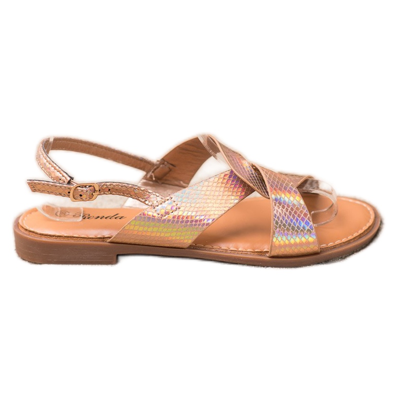 Renda Sandale cu efect Holo de aur