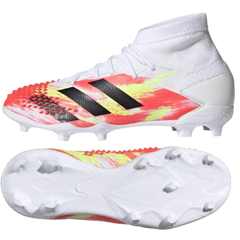 Ghete de fotbal Adidas Predator Dracon 20.1 Fg Jr EG1608 multicolor alb Ghete de fotbal Adidas Predator Dracon 20.1 Fg Jr EG1608 multicolor alb