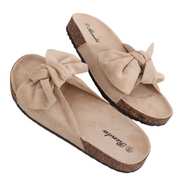 Bej 10-218 Papuci de talpa din plută bej