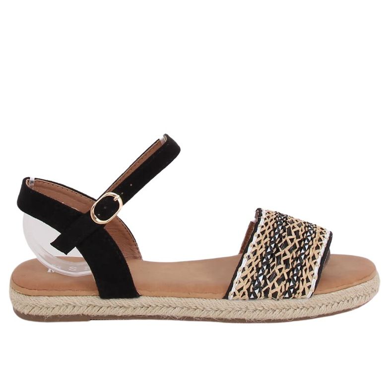 Sandale espadrile dama negre WH933 Negru