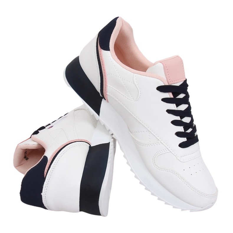 Încălțăminte sport pentru femei albe BK938 ALB / MARI albastru marin