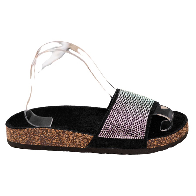 Bona Papuci Cu Zirconiu Cubic negru