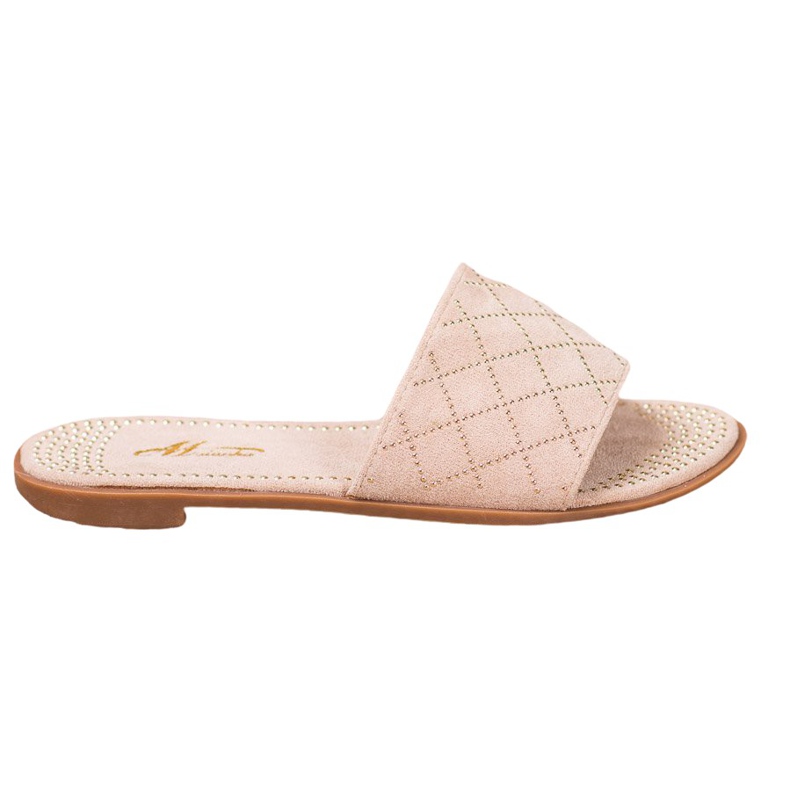 SHELOVET Papuci eleganti din piele intoarsa bej