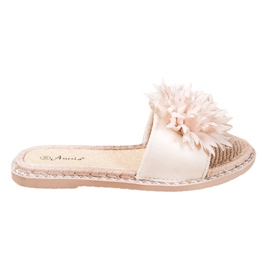 Anesia Paris Papuci eleganți cu ornament bej Anesia Paris Papuci eleganți cu ornament bej