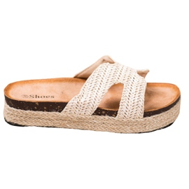 SHELOVET Papuci casual confortabili maro