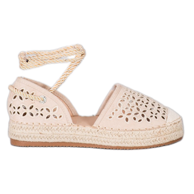 Bella Star Espadrile legate pe platformă bej Bella Star Espadrile legate pe platformă bej