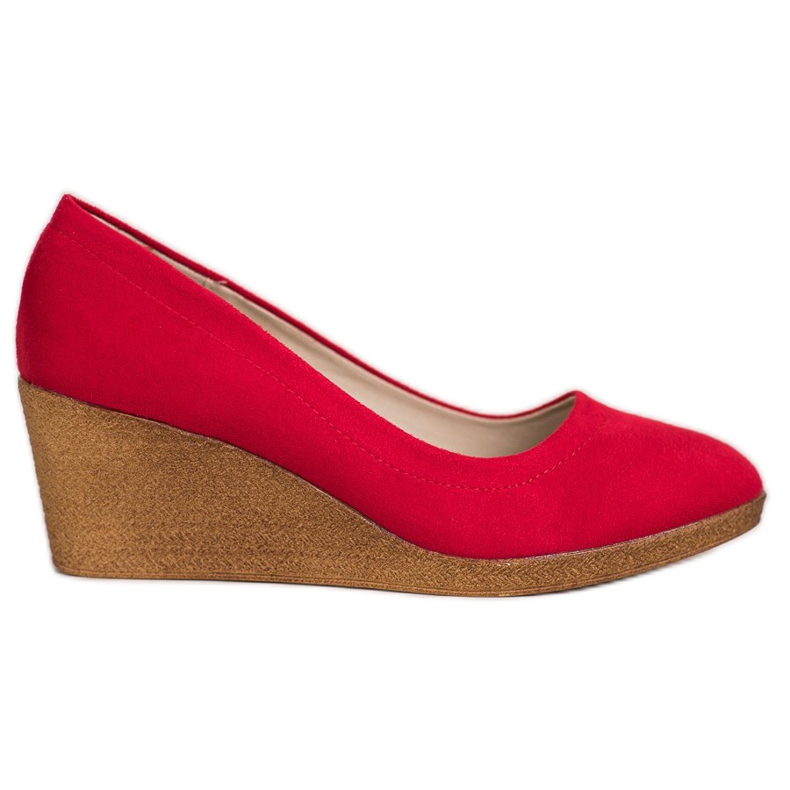 Goodin Pompe de pană din piele de căprioară roșu Goodin Pompe de pană din piele de căprioară roșu