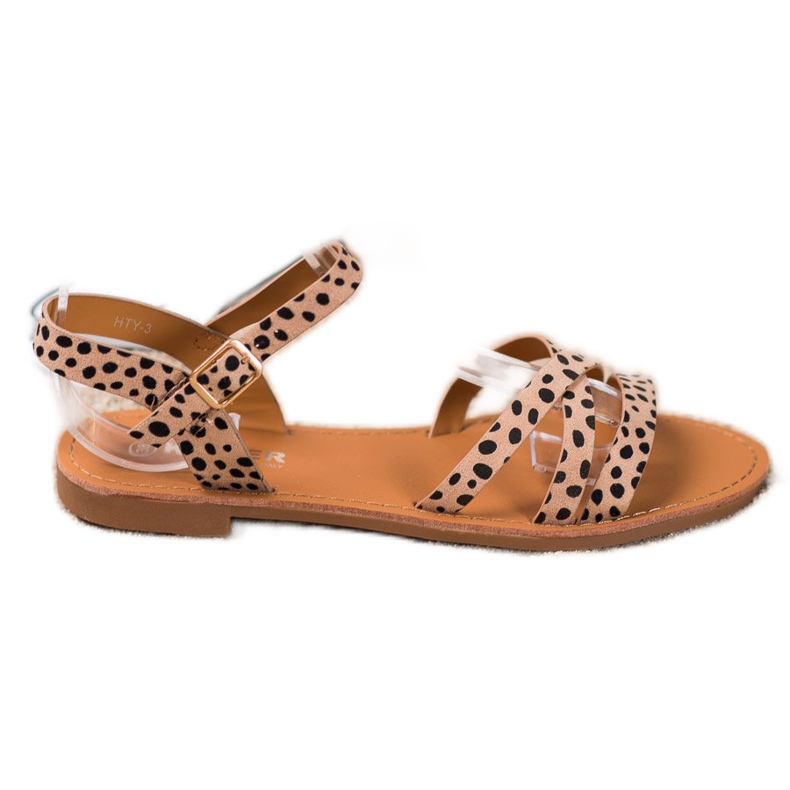 SHELOVET Sandale pe toc plat bej