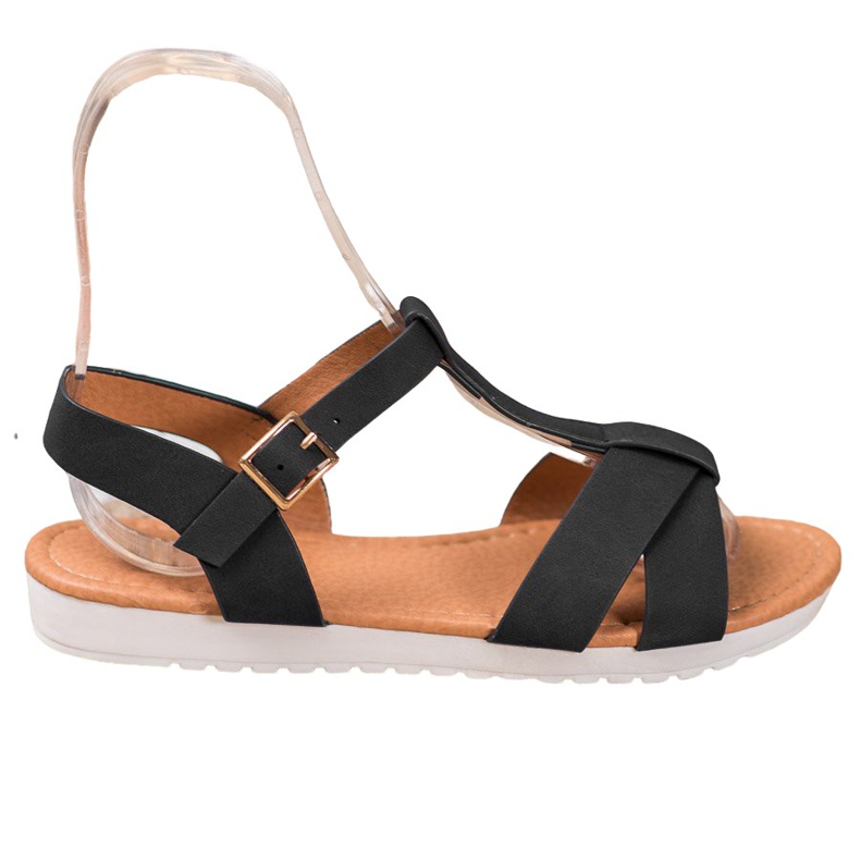 SHELOVET Sandale textile negre negru