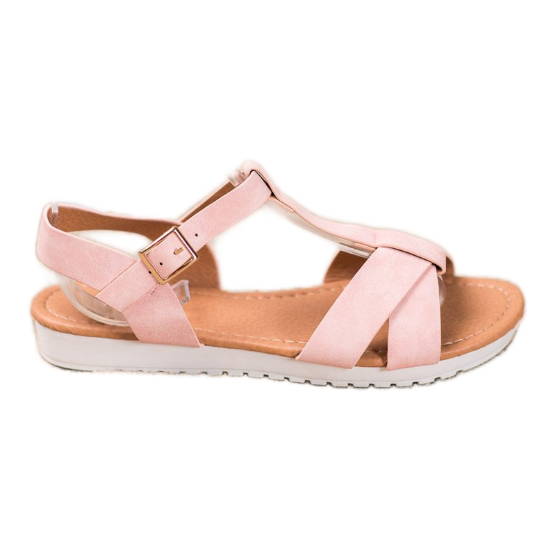 SHELOVET Sandale textile roz