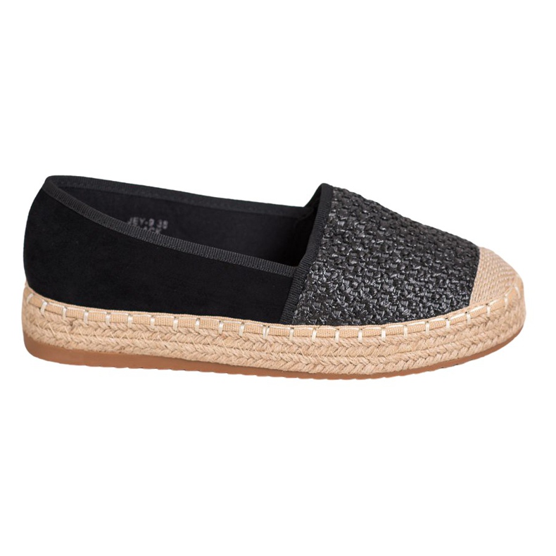 SHELOVET Espadrile împletite negru multicolor SHELOVET Espadrile împletite negru multicolor