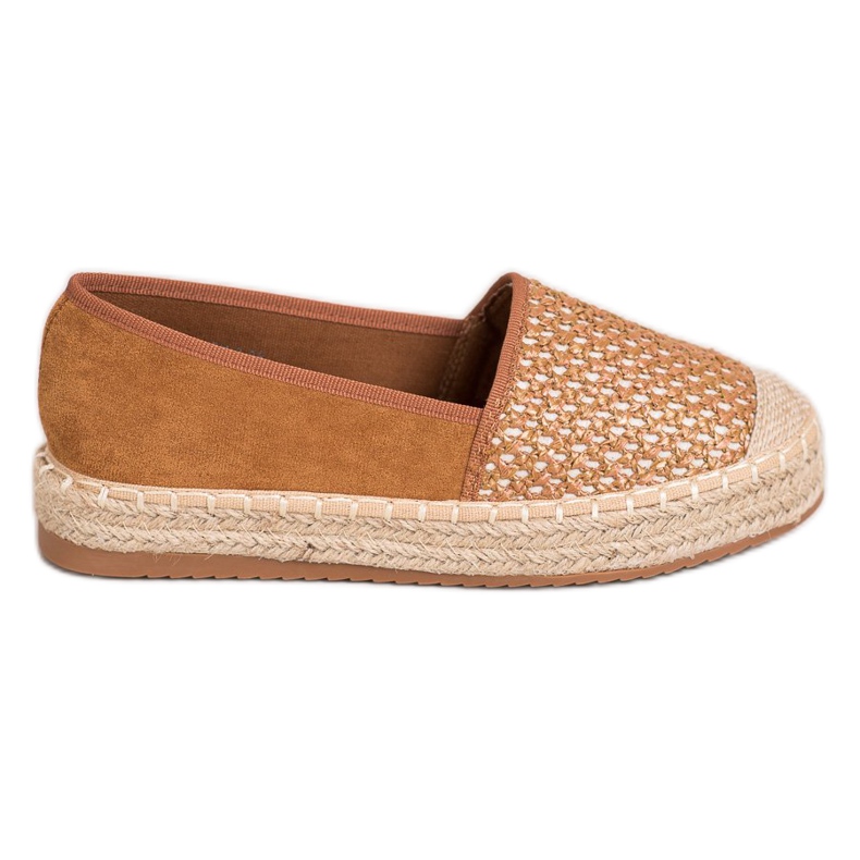 SHELOVET Espadrile împletite maro