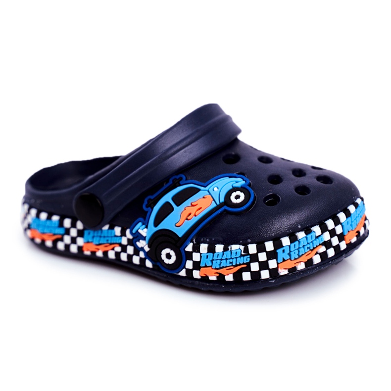 Giolan Papuci pentru copii Foam Crocs Blue Race Road Racing albastru marin albastru portocale