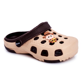 Giolan Papuci pentru copii Cowboy din spumă maro Crocs Brown