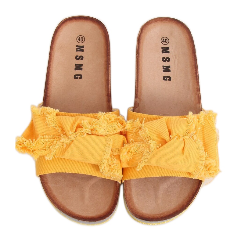 Papuci de damă pentru femei WS9023 Galben Papuci de damă pentru femei WS9023 Galben