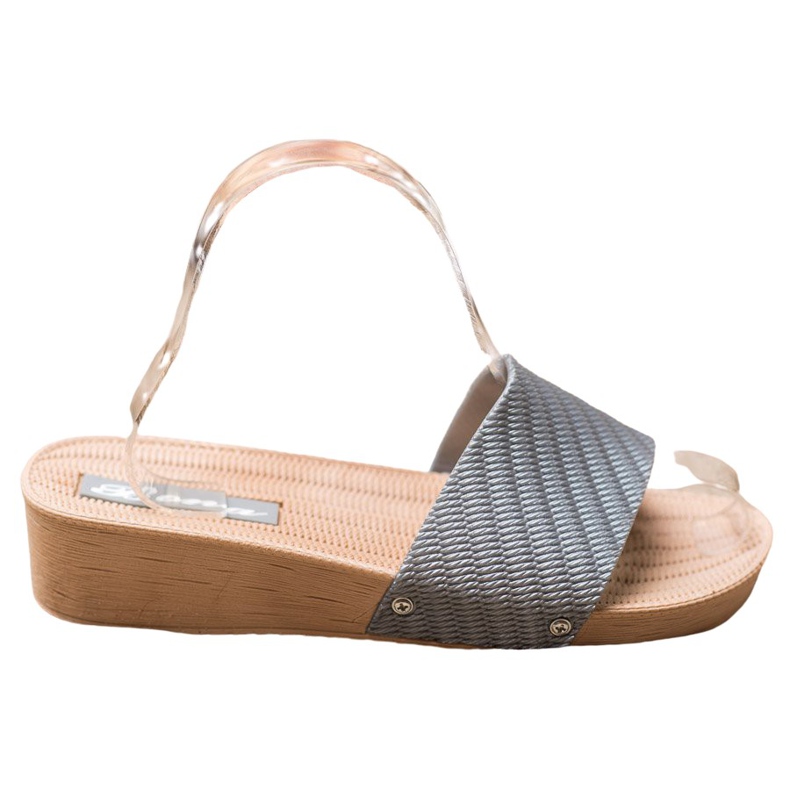 Bona Papuci cu pană elegantă gri