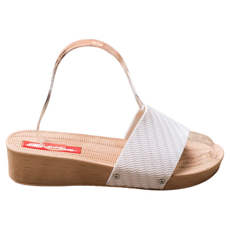 Bona Papuci cu pană elegantă alb