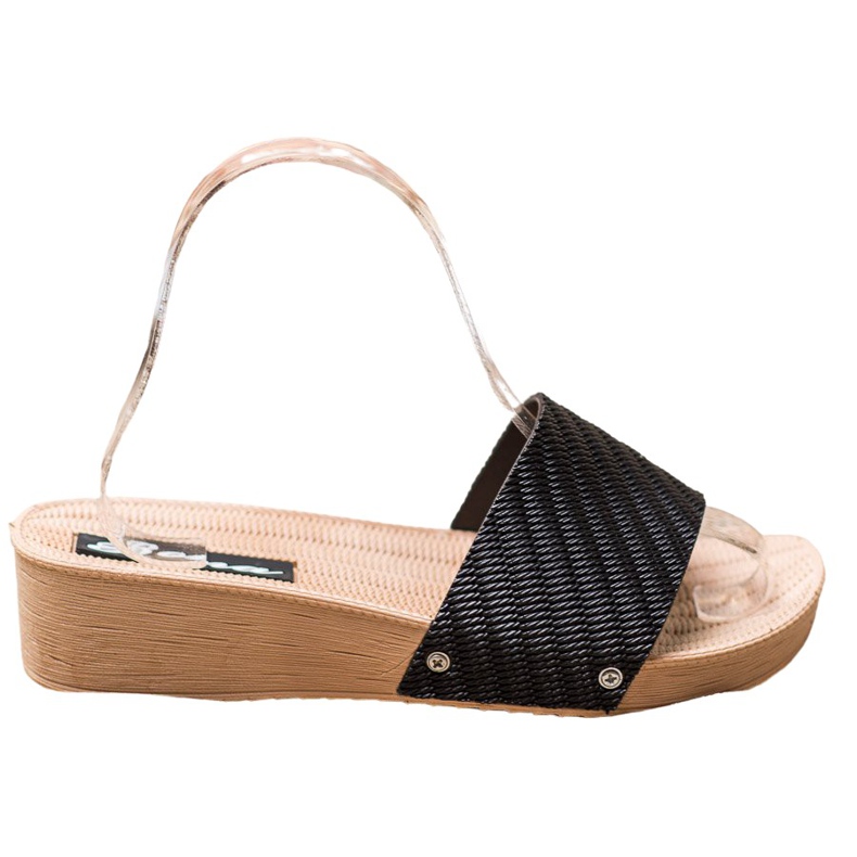 Bona Papuci cu pană elegantă negru Bona Papuci cu pană elegantă negru