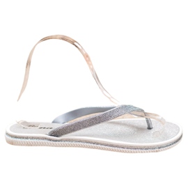 Bona Flip Flops Cu Sclipici gri Bona Flip Flops Cu Sclipici gri