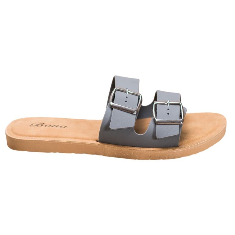 Bona Papuci clasici cu cataramă gri Bona Papuci clasici cu cataramă gri