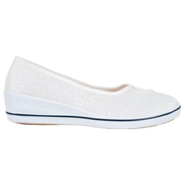 Comer Balerini cu sclipici alb