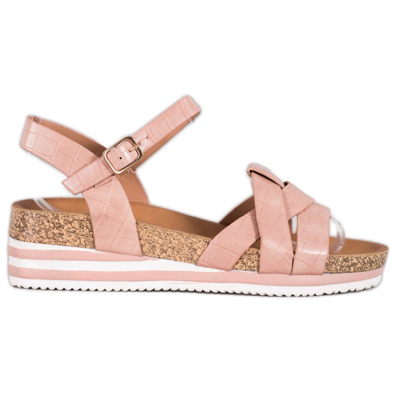 Comer Sandale roz cu piele ecologică