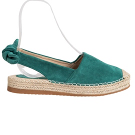 Nio Nio Espadrile cu toc descoperit verde