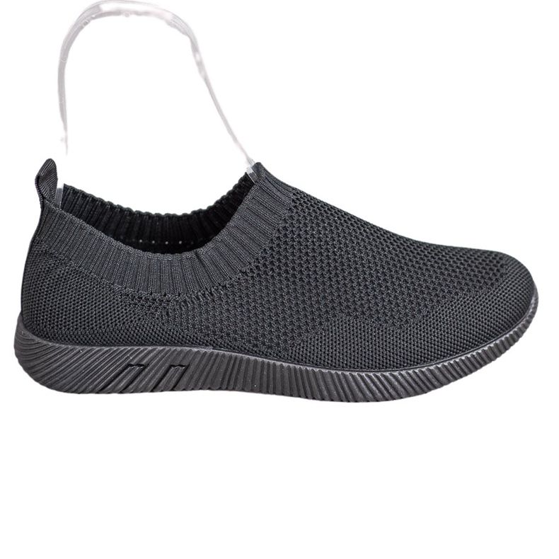 SHELOVET Slipons ajurati confortabili negru