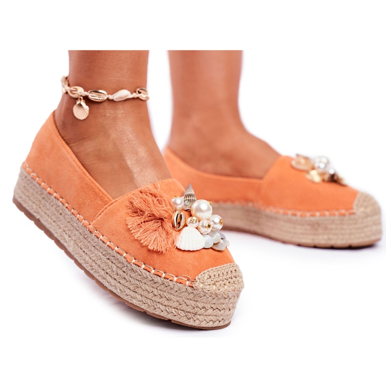 PS1 Espadrile pentru femei pe platforma de lenjerie portocalie din Denver portocale PS1 Espadrile pentru femei pe platforma de lenjerie portocalie din Denver portocale
