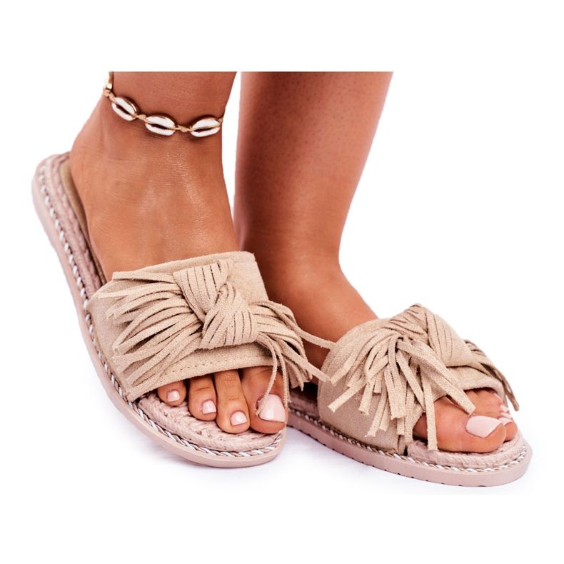 PS1 Papuci Femei Bej Cu Arc Tailandă PS1 Papuci Femei Bej Cu Arc Tailandă