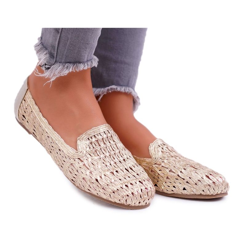 Balerini de damă Lu Boo împletit Golden 4Ever de aur