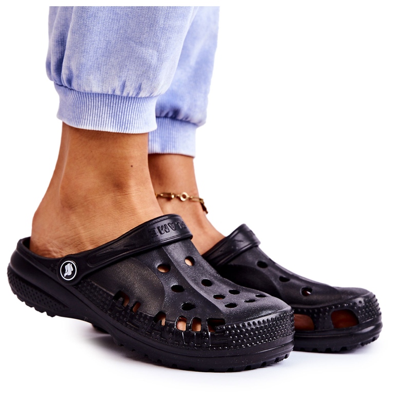 Flameshoes Papuci dama Black Light Eva negru