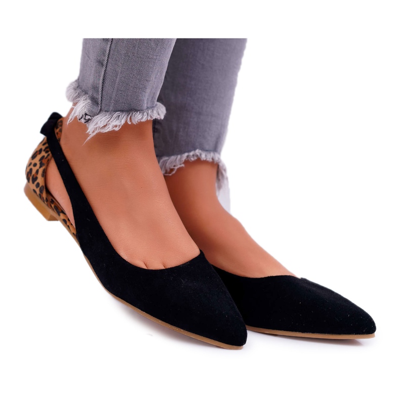 Lu Boo Ballerina In Spitz Black Suede Better negru