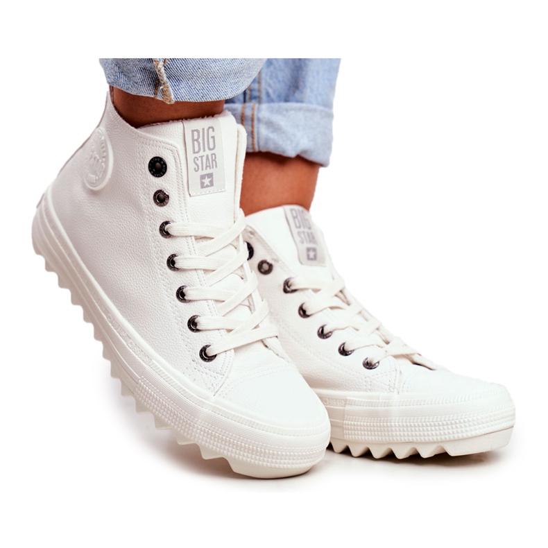 Adidași pentru femei Big Star High Warm White GG274108 alb