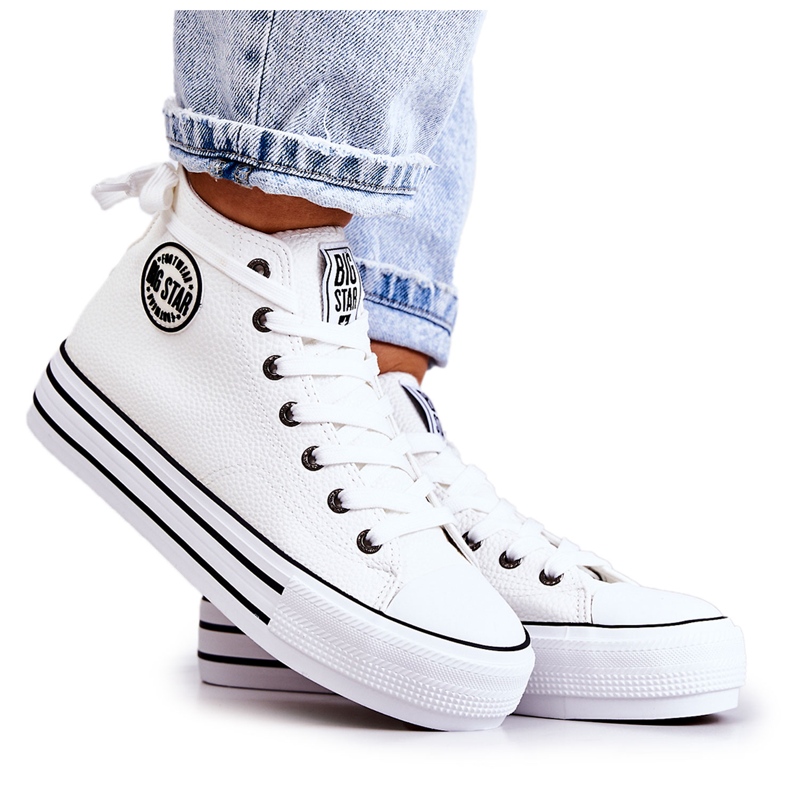 Adidași pentru femei Big Star White GG274013 alb