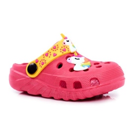 PB2 Papuci pentru copii Foam Crocs Pink Unicorn Lily roz galben