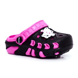 Papuci pentru copii Foam Crocs Black Polar Bear Oddie negru roz Papuci pentru copii Foam Crocs Black Polar Bear Oddie negru roz