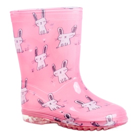 Cizme de ploaie din cauciuc pentru copii. Pink Bunny roz Cizme de ploaie din cauciuc pentru copii. Pink Bunny roz