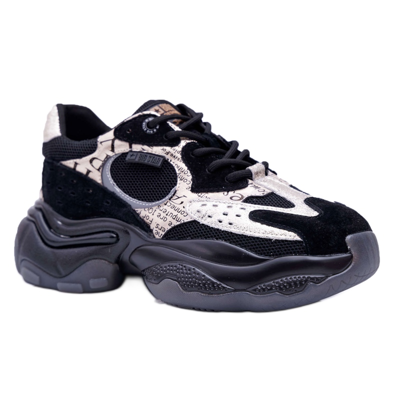 Pantofi sport pentru femei Big Star de Daniel Lopez negru și auriu FF274A524 galben