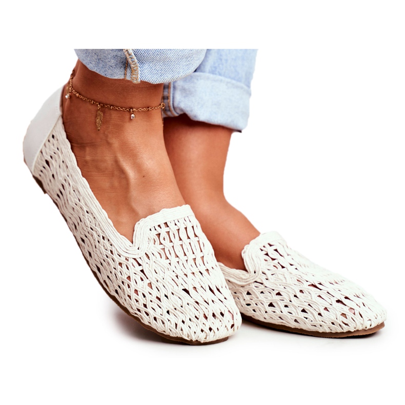 Balerini de damă Lu Boo împletit alb 4Ever
