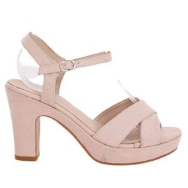 Sandale pe stâlp bej NS033P Bej