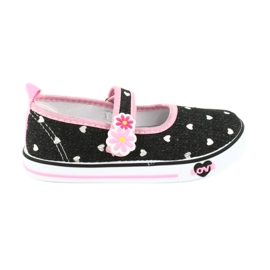 American Club Pantofi balerini adidași Velcro TEN14 negru roz gri American Club Pantofi balerini adidași Velcro TEN14 negru roz gri